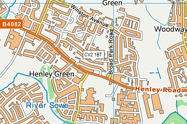 CV2 1BT map - OS VectorMap District (Ordnance Survey)