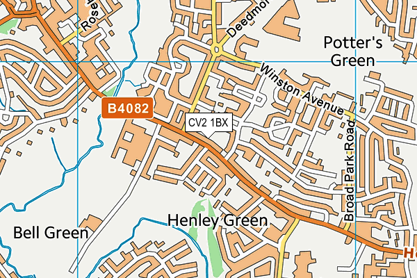 CV2 1BX map - OS VectorMap District (Ordnance Survey)