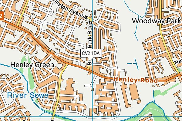 CV2 1DA map - OS VectorMap District (Ordnance Survey)