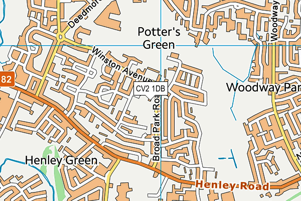 CV2 1DB map - OS VectorMap District (Ordnance Survey)