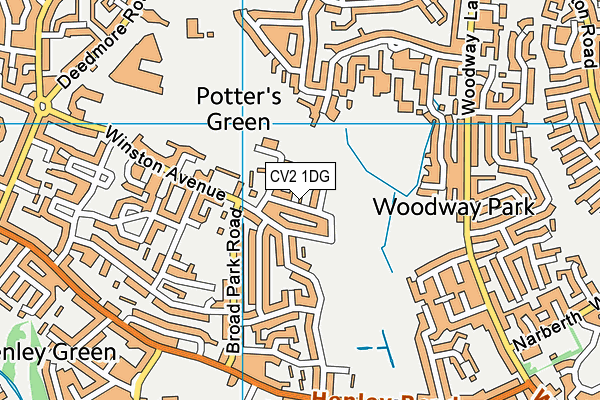 CV2 1DG map - OS VectorMap District (Ordnance Survey)