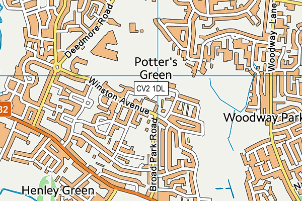 CV2 1DL map - OS VectorMap District (Ordnance Survey)