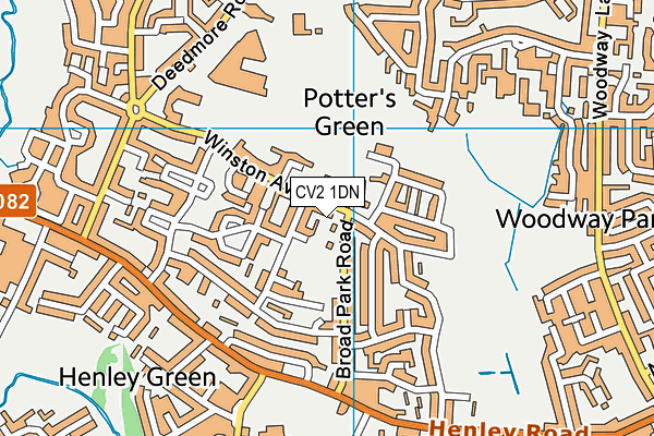 CV2 1DN map - OS VectorMap District (Ordnance Survey)