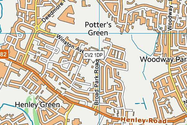 CV2 1DP map - OS VectorMap District (Ordnance Survey)