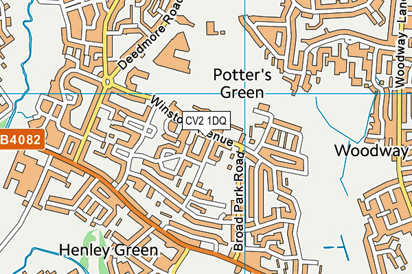 CV2 1DQ map - OS VectorMap District (Ordnance Survey)
