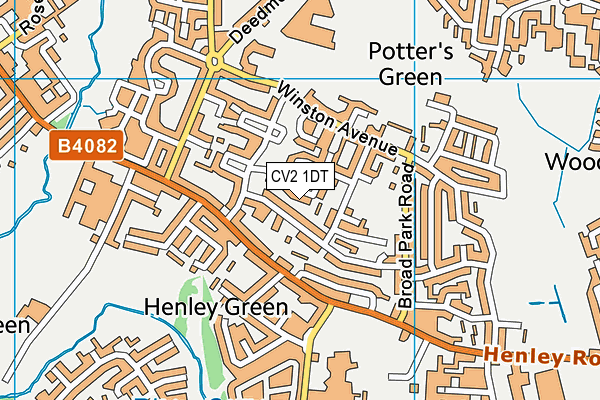 CV2 1DT map - OS VectorMap District (Ordnance Survey)