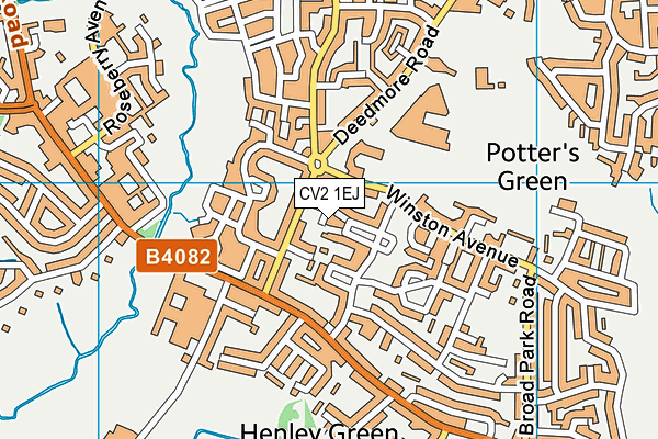 CV2 1EJ map - OS VectorMap District (Ordnance Survey)