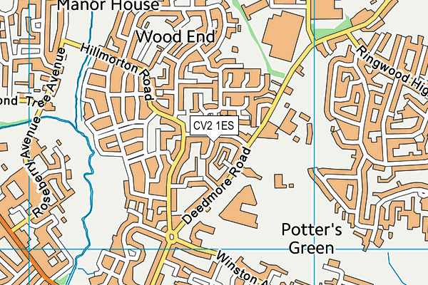 CV2 1ES map - OS VectorMap District (Ordnance Survey)