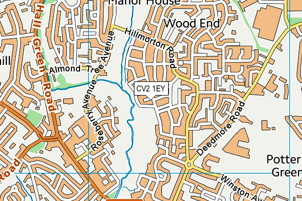 CV2 1EY map - OS VectorMap District (Ordnance Survey)