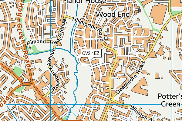 CV2 1EZ map - OS VectorMap District (Ordnance Survey)