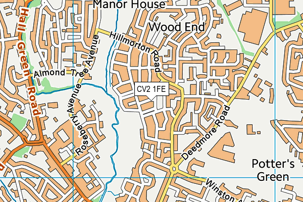 CV2 1FE map - OS VectorMap District (Ordnance Survey)