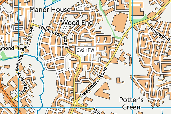 CV2 1FW map - OS VectorMap District (Ordnance Survey)