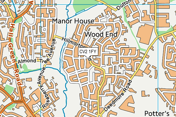 CV2 1FY map - OS VectorMap District (Ordnance Survey)