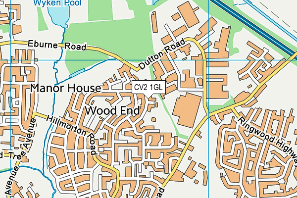 CV2 1GL map - OS VectorMap District (Ordnance Survey)