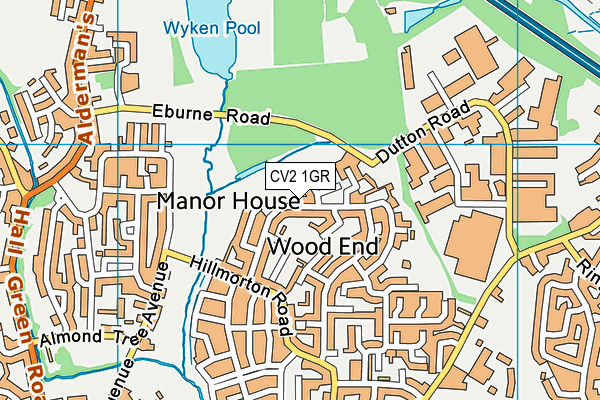 CV2 1GR map - OS VectorMap District (Ordnance Survey)