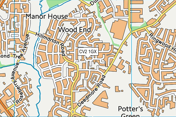 CV2 1GX map - OS VectorMap District (Ordnance Survey)