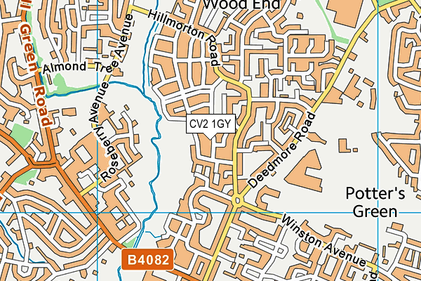 CV2 1GY map - OS VectorMap District (Ordnance Survey)