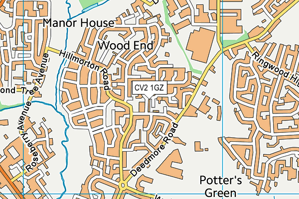 CV2 1GZ map - OS VectorMap District (Ordnance Survey)