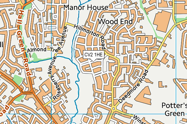 CV2 1HE map - OS VectorMap District (Ordnance Survey)