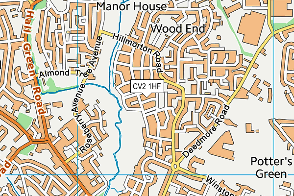 CV2 1HF map - OS VectorMap District (Ordnance Survey)