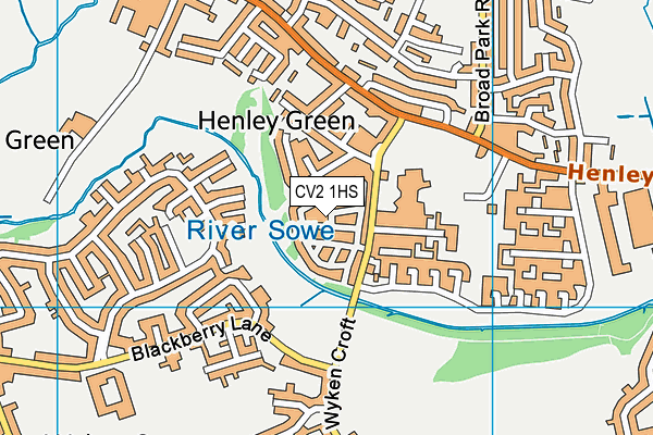 CV2 1HS map - OS VectorMap District (Ordnance Survey)