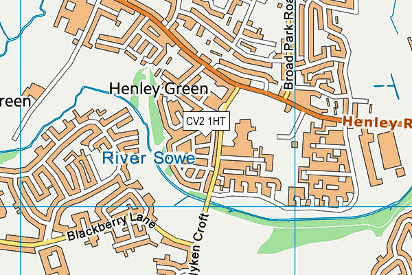 CV2 1HT map - OS VectorMap District (Ordnance Survey)