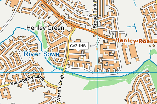 CV2 1HW map - OS VectorMap District (Ordnance Survey)