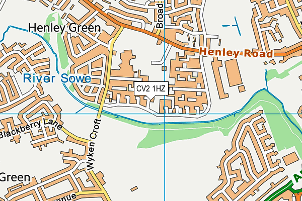 CV2 1HZ map - OS VectorMap District (Ordnance Survey)