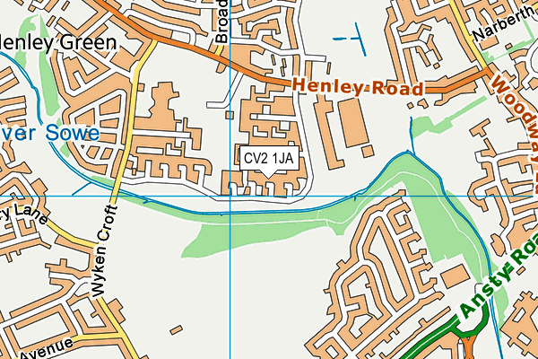 CV2 1JA map - OS VectorMap District (Ordnance Survey)