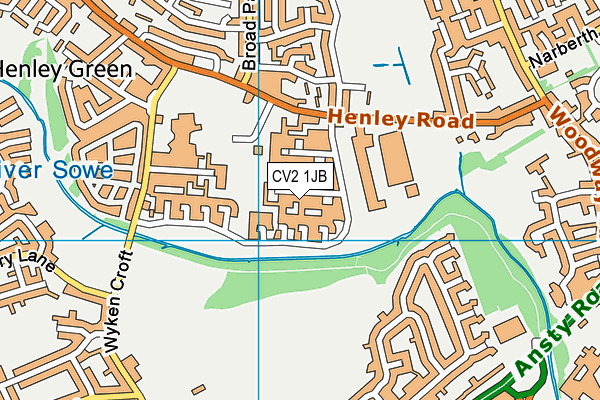 CV2 1JB map - OS VectorMap District (Ordnance Survey)