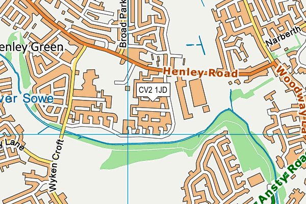 CV2 1JD map - OS VectorMap District (Ordnance Survey)