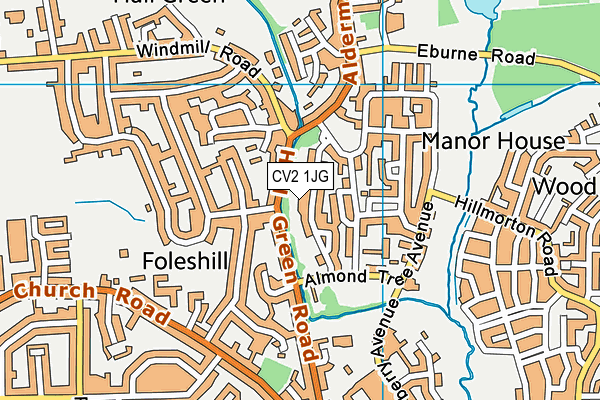 CV2 1JG map - OS VectorMap District (Ordnance Survey)