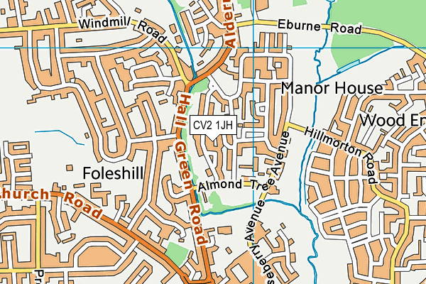 CV2 1JH map - OS VectorMap District (Ordnance Survey)