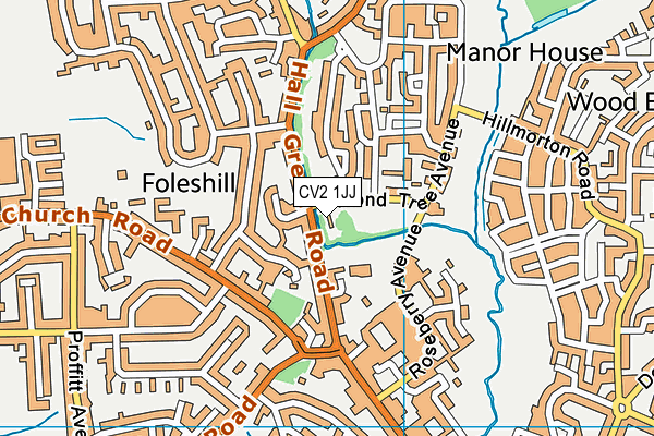 CV2 1JJ map - OS VectorMap District (Ordnance Survey)