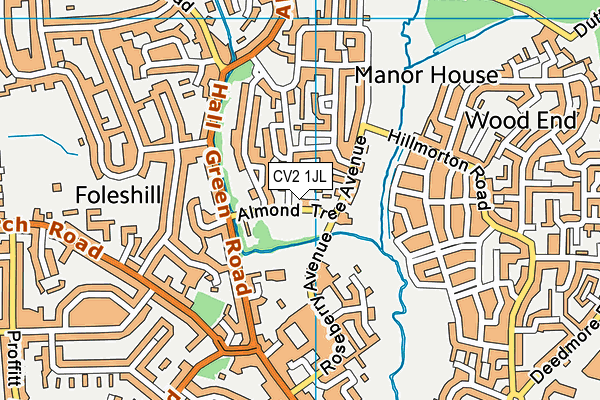 CV2 1JL map - OS VectorMap District (Ordnance Survey)