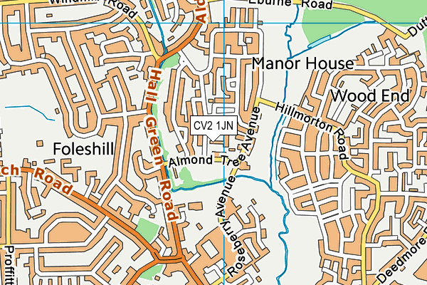 CV2 1JN map - OS VectorMap District (Ordnance Survey)