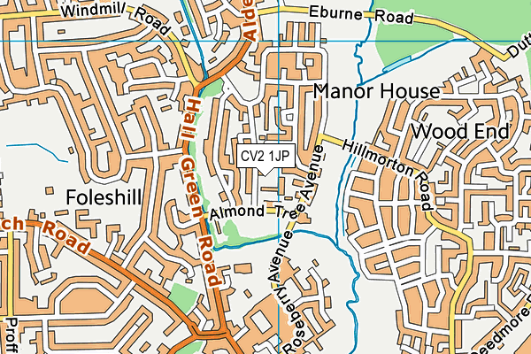 CV2 1JP map - OS VectorMap District (Ordnance Survey)