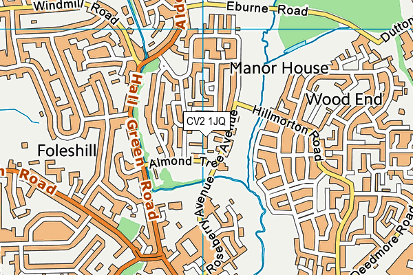 CV2 1JQ map - OS VectorMap District (Ordnance Survey)