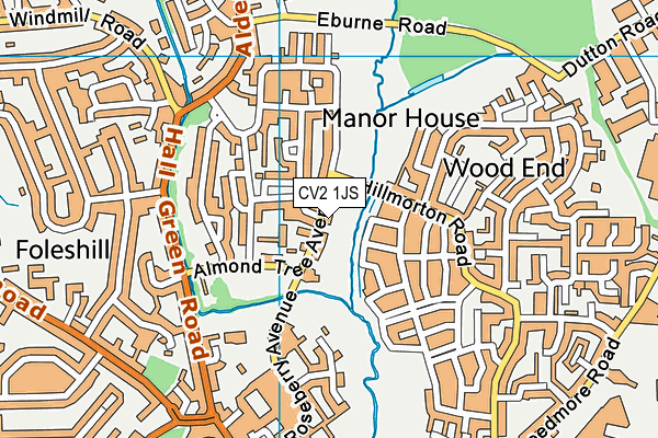 CV2 1JS map - OS VectorMap District (Ordnance Survey)