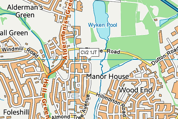 CV2 1JT map - OS VectorMap District (Ordnance Survey)