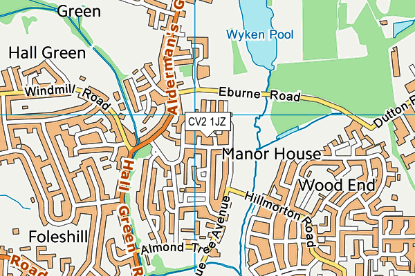 CV2 1JZ map - OS VectorMap District (Ordnance Survey)