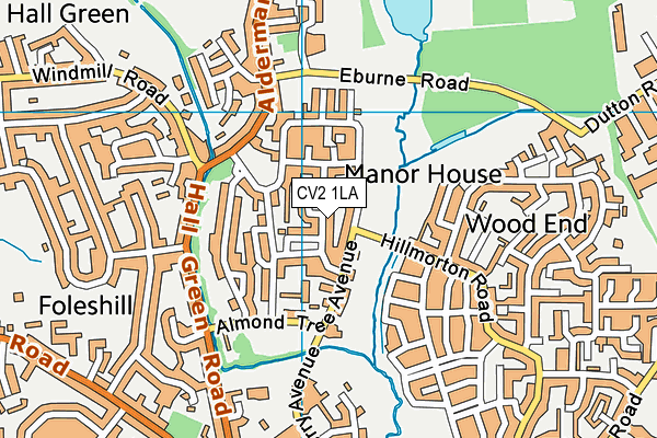 CV2 1LA map - OS VectorMap District (Ordnance Survey)