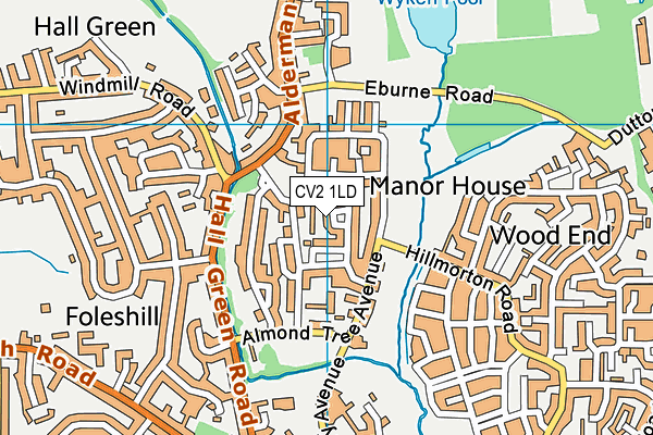 CV2 1LD map - OS VectorMap District (Ordnance Survey)