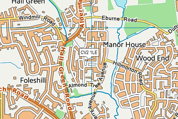 CV2 1LE map - OS VectorMap District (Ordnance Survey)