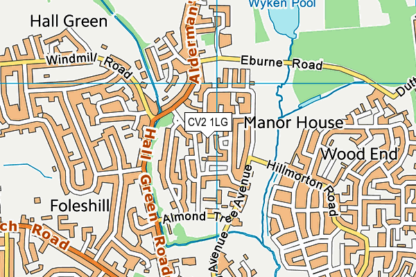 CV2 1LG map - OS VectorMap District (Ordnance Survey)