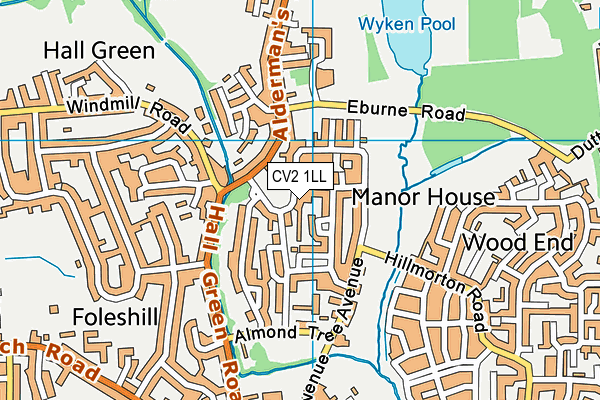 CV2 1LL map - OS VectorMap District (Ordnance Survey)