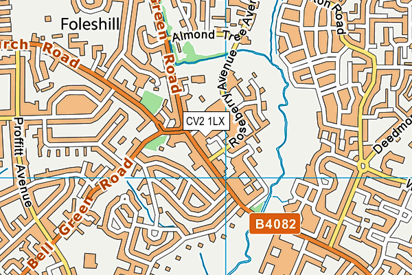 CV2 1LX map - OS VectorMap District (Ordnance Survey)