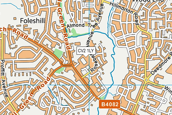 CV2 1LY map - OS VectorMap District (Ordnance Survey)