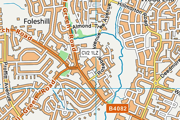 CV2 1LZ map - OS VectorMap District (Ordnance Survey)