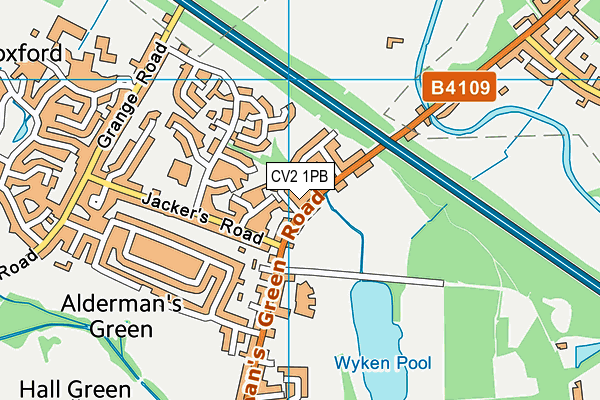 CV2 1PB map - OS VectorMap District (Ordnance Survey)